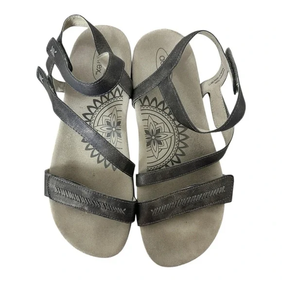 Aertrex Gabby Adjustable Quarter Strap Sandal size 10.5-11 pewter - Picture 4 of 6